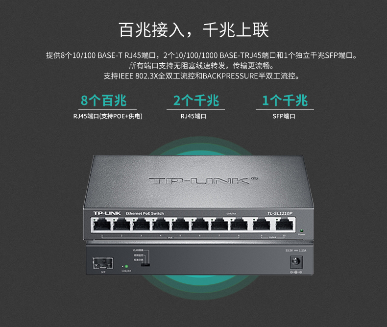 普聯(lián) 千兆上聯(lián)以太網(wǎng)PoE交換機(jī)